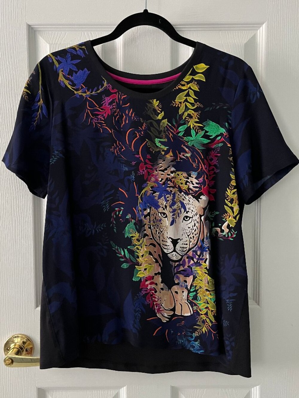 Marc Cain Silk T of Wild Cat with tropical flora - Authentic